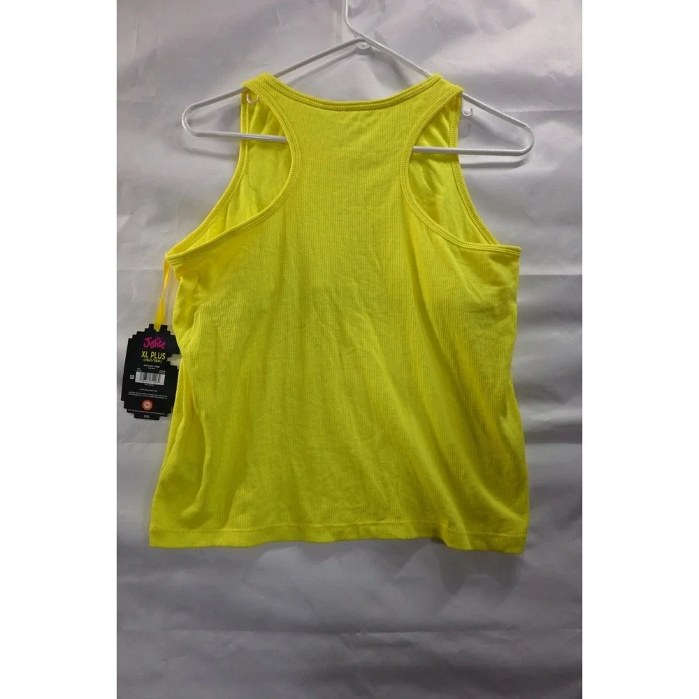Justice Pac Man Tank Top Yellow Ribbed Graphic Sleeveless XL Plus Girls NWT